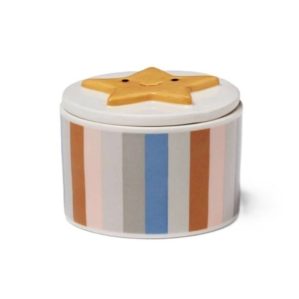 Pillowfort Kids' Ceramic Star Lid & Striped Jar Small Container 3" x 3" x 2" - Picture 2 of 7